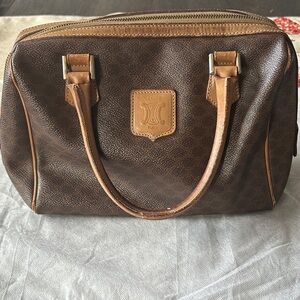 Vintage Celine brown macadam mini Boston bag